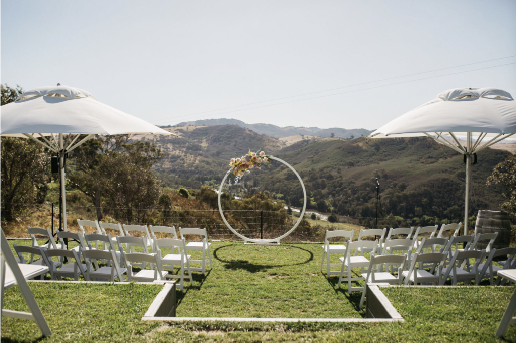 Brindabella Hills Wedding Ceremony set up